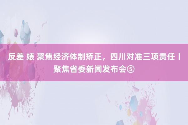反差 婊 聚焦经济体制矫正，四川对准三项责任丨聚焦省委新闻发布会⑤
