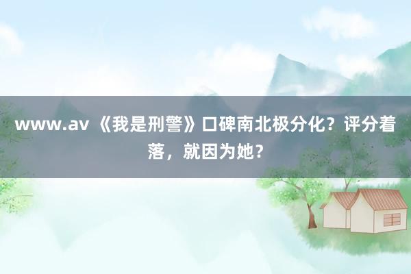 www.av 《我是刑警》口碑南北极分化？评分着落，就因为她？