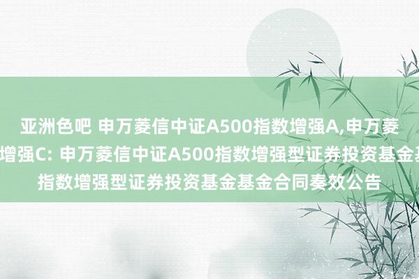 亚洲色吧 申万菱信中证A500指数增强A,申万菱信中证A500指数增强C: 申万菱信中证A500指数增强型证券投资基金基金合同奏效公告