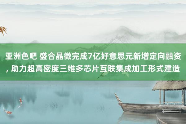 亚洲色吧 盛合晶微完成7亿好意思元新增定向融资， 助力超高密度三维多芯片互联集成加工形式建造