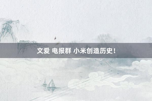 文爱 电报群 小米创造历史！