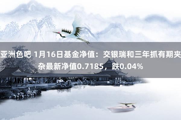 亚洲色吧 1月16日基金净值：交银瑞和三年抓有期夹杂最新净值0.7185，跌0.04%