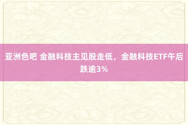 亚洲色吧 金融科技主见股走低，金融科技ETF午后跌逾3%