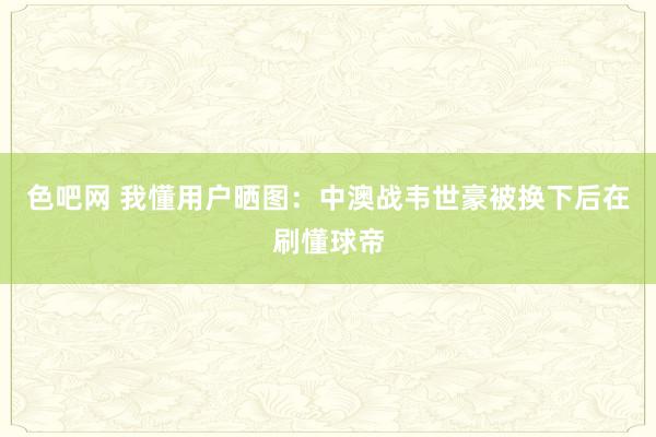 色吧网 我懂用户晒图：中澳战韦世豪被换下后在刷懂球帝