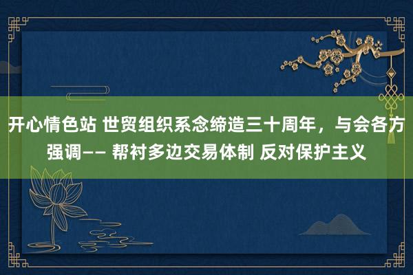 开心情色站 世贸组织系念缔造三十周年，与会各方强调—— 帮衬多边交易体制 反对保护主义