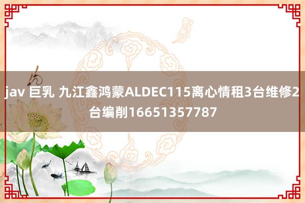 jav 巨乳 九江鑫鸿蒙ALDEC115离心情租3台维修2台编削16651357787