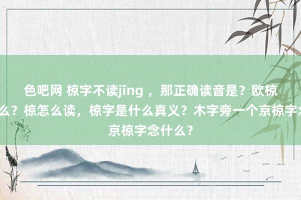 色吧网 椋字不读jīng ，那正确读音是？欧椋鸟是什么？椋怎么读，椋字是什么真义？木字旁一个京椋字念什么？