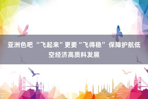 亚洲色吧 “飞起来”更要“飞得稳” 保障护航低空经济高质料发展