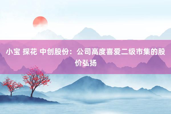 小宝 探花 中创股份：公司高度喜爱二级市集的股价弘扬