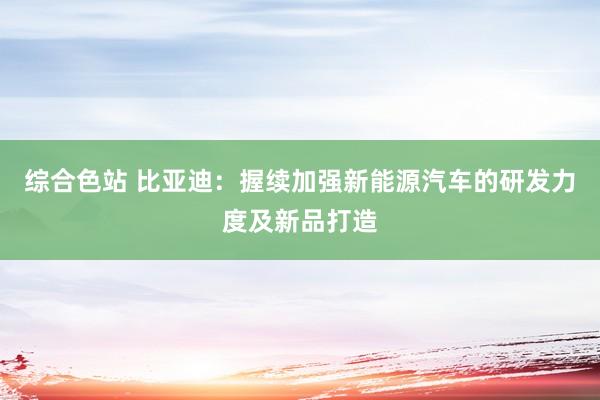 综合色站 比亚迪：握续加强新能源汽车的研发力度及新品打造