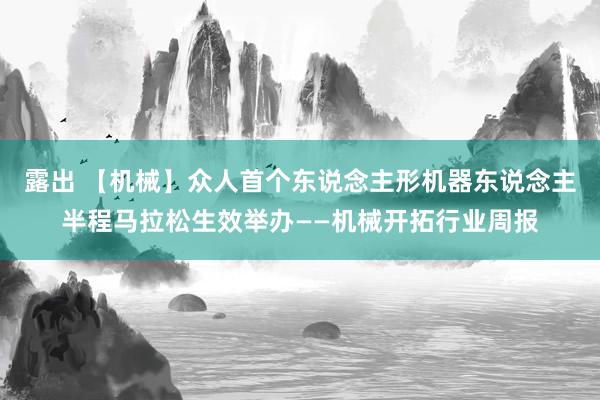 露出 【机械】众人首个东说念主形机器东说念主半程马拉松生效举办——机械开拓行业周报