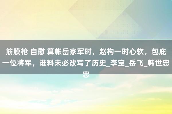 筋膜枪 自慰 算帐岳家军时，赵构一时心软，包庇一位将军，谁料未必改写了历史_李宝_岳飞_韩世忠