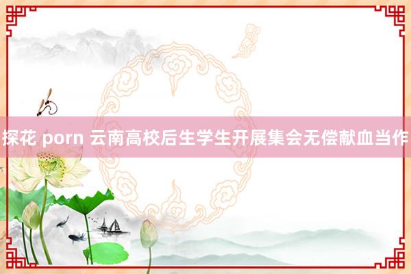 探花 porn 云南高校后生学生开展集会无偿献血当作