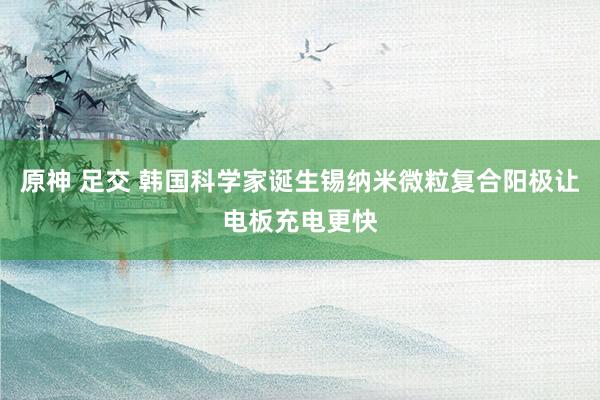原神 足交 韩国科学家诞生锡纳米微粒复合阳极让电板充电更快