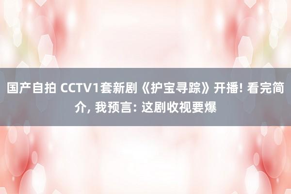 国产自拍 CCTV1套新剧《护宝寻踪》开播! 看完简介, 我预言: 这剧收视要爆
